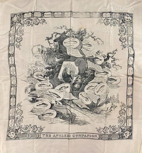 A variation of the Hermès scarf `The angler's companion` first edited in 1937 by 