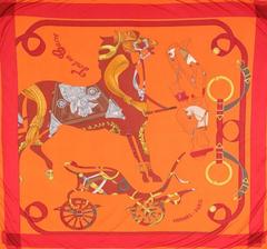 A variation of the Hermès scarf `Tout en carré ` first edited in 2006 by `Bali Barret`