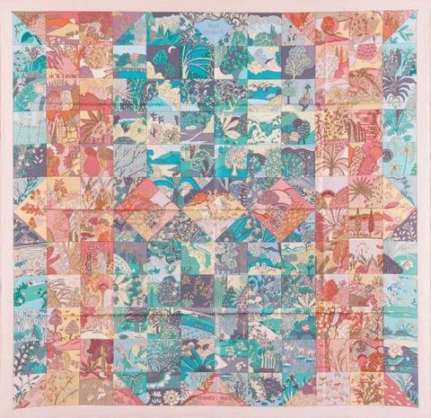 A variation of the Hermès scarf `Tout en quilt` first edited in 2008 by `Caty Latham`