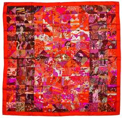 A variation of the Hermès scarf `Tout en quilt` first edited in 2008 by `Caty Latham`