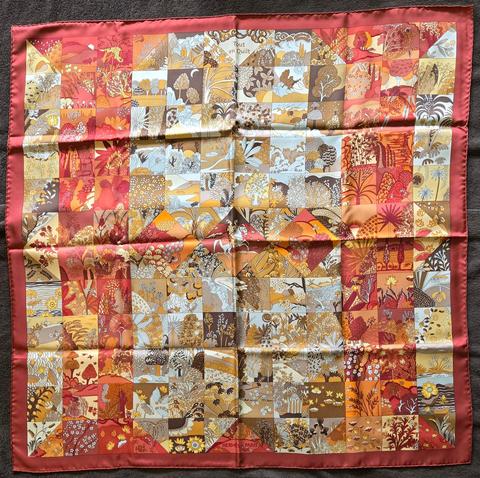 A variation of the Hermès scarf `Tout en quilt` first edited in 2008 by `Caty Latham`