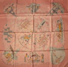 A variation of the Hermès scarf `Les triplés ` first edited in 2005 by `Nicole Lambert `
