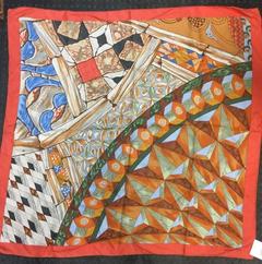 A variation of the Hermès scarf `Trophées de venise II (Détail)` first edited in 2002 by `Julie Abadie`