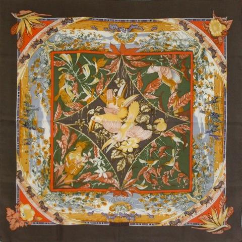 A variation of the Hermès scarf `Tropiques` first edited in 1987 by `Laurence Bourthoumieux`