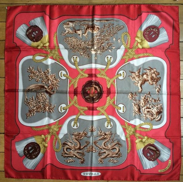 Tsubas pink - Hermès Scarf Details | Scarf Sage