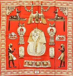 A variation of the Hermès scarf `Tutankhamun ` first edited in 1976 by `Vladimir Rybaltchenko`