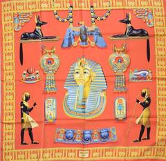 A variation of the Hermès scarf `Tutankhamun ` first edited in 1976 by `Vladimir Rybaltchenko`