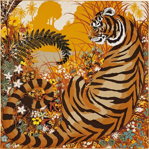 A variation of the Hermès scarf `Tyger tyger` first edited in 2015 by `Alice Shirley`