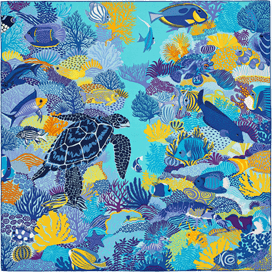 A variation of the Hermès scarf `Under the waves` first edited in 2016 by `Alice Shirley`