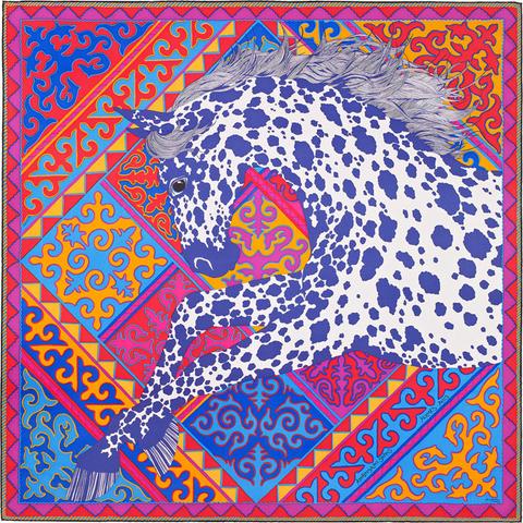 A variation of the Hermès scarf `Appaloosa des steppes` first edited in 2017 by `Alice Shirley`