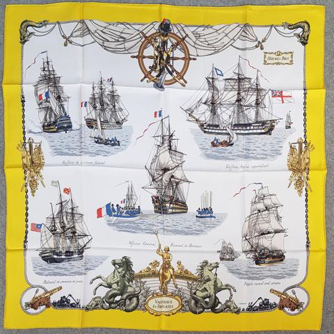 A variation of the Hermès scarf `Vaisseaux et frégates ` first edited in 1964 by `Philippe Ledoux`