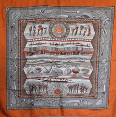 A variation of the Hermès scarf `Vie du fleuve ` first edited in 2005 by `Aline Honoré`