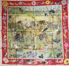 A variation of the Hermès scarf `La vie sauvage du texas` first edited in 2014 by `Kermit Oliver`