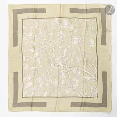Hermès Vieille Chine scarf in beige by La Torre, 1963
