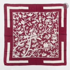 Hermès Vieille Chine scarf in red by La Torre, 1963