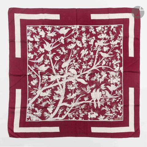 Hermès Vieille Chine scarf in red by La Torre, 1963