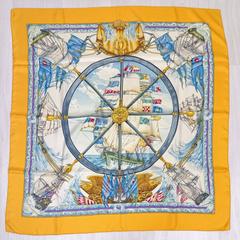 A variation of the Hermès scarf `Vive le vent` first edited in 1992 by `Laurence Bourthoumieux`