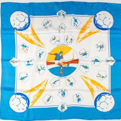 A variation of the Hermès scarf `Vive les champions ` first edited in 1998 by `Dimitri Rybaltchenko`