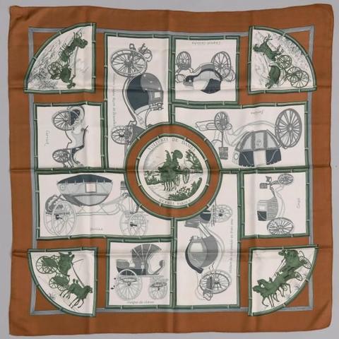 A variation of the Hermès scarf `Voitures de dames ` first edited in 1981 by `Françoise De La Perriere`