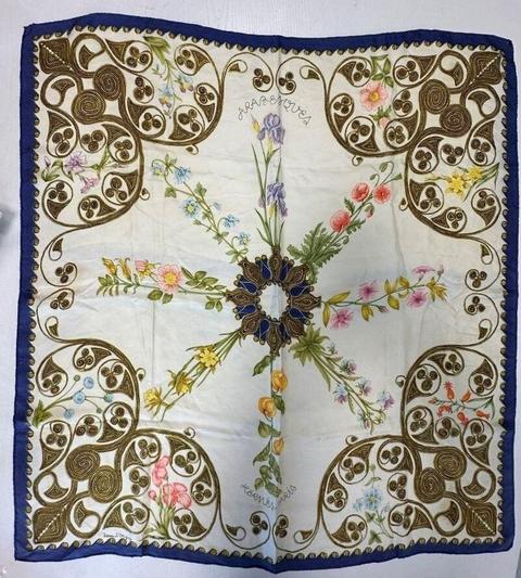 Hermès Arabesques scarf in white by Henri d'Origny, 1964