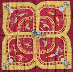 A variation of the Hermès scarf `Voitures paniers ` first edited in 1984 by `Julie Abadie`