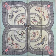 A variation of the Hermès scarf `Voitures paniers ` first edited in 1984 by `Julie Abadie`