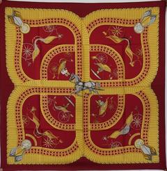 A variation of the Hermès scarf `Voitures paniers ` first edited in 1984 by `Julie Abadie`