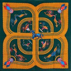 A variation of the Hermès scarf `Voitures paniers ` first edited in 1984 by `Julie Abadie`