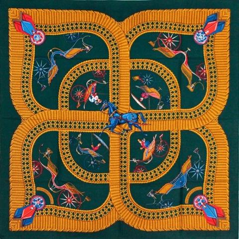 A variation of the Hermès scarf `Voitures paniers ` first edited in 1984 by `Julie Abadie`