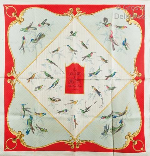 A variation of the Hermès scarf `La volière des dames ` first edited in 1959 by `Hugo Grygkar`
