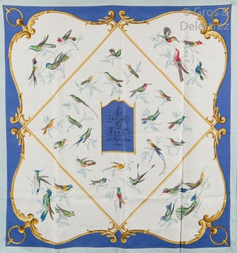 A variation of the Hermès scarf `La volière des dames ` first edited in 1959 by `Hugo Grygkar`