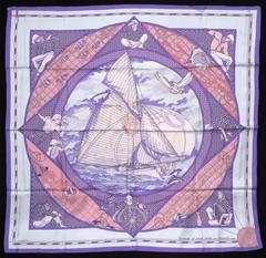 A variation of the Hermès scarf `Voyage au long cours ` first edited in 2001 by `Dominik Jarlegant`