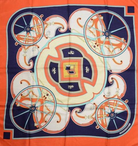 A variation of the Hermès scarf `Washington's carriage` first edited in 1979 by `Caty Latham`