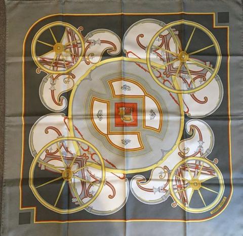 A variation of the Hermès scarf `Washington's carriage` first edited in 1979 by `Caty Latham`