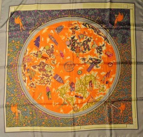 A variation of the Hermès scarf `Www.hermes.com` first edited in 2001 by `Christine Henry`