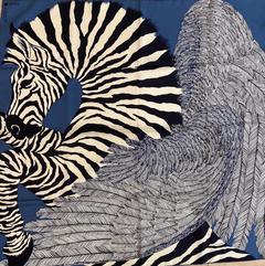 A variation of the Hermès scarf `Zebra pegasus` first edited in 2014 by `Alice Shirley`