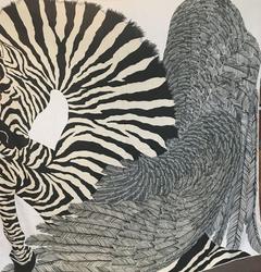 A variation of the Hermès scarf `Zebra pegasus` first edited in 2014 by `Alice Shirley`