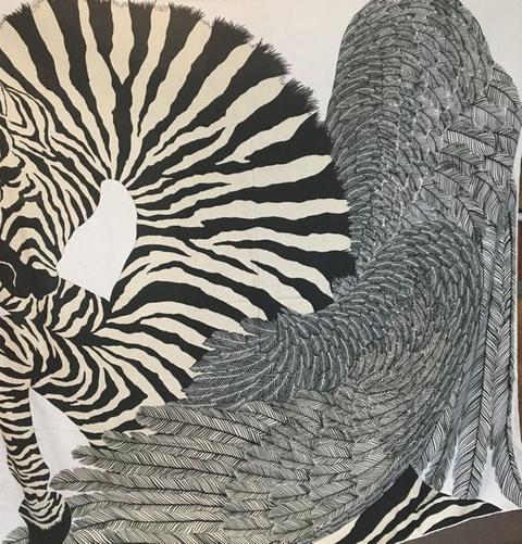 A variation of the Hermès scarf `Zebra pegasus` first edited in 2014 by `Alice Shirley`