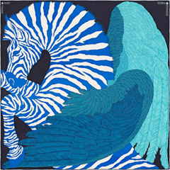 A variation of the Hermès scarf `Zebra pegasus` first edited in 2014 by `Alice Shirley`