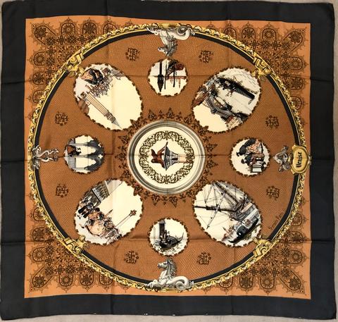 A variation of the Hermès scarf `Venise ` first edited in 1970 by `Philippe Ledoux`