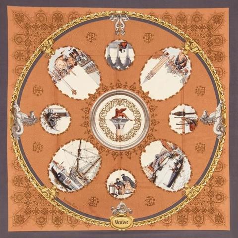 A variation of the Hermès scarf `Venise ` first edited in 1970 by `Philippe Ledoux`