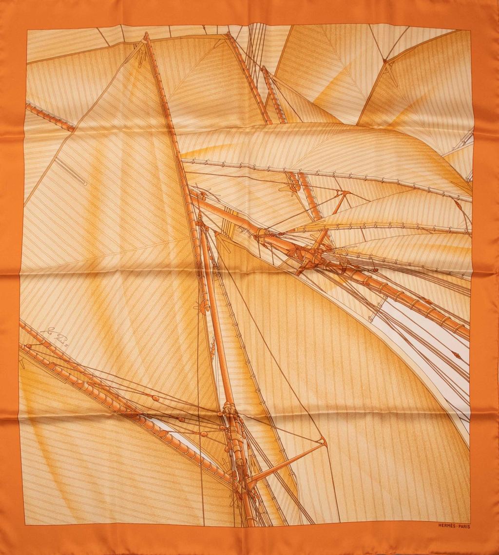 Vent portant II (détail) orange - Hermès Scarf Details | Scarf Sage