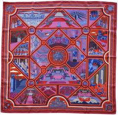 A variation of the Hermès scarf `Flânerie à versailles` first edited in 2016 by `Pierre Marie`