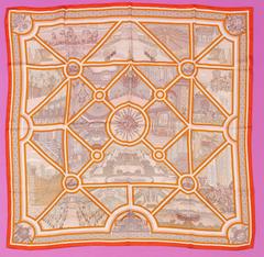 Hermès Flânerie à Versailles scarf in orange by Pierre Marie, 2016