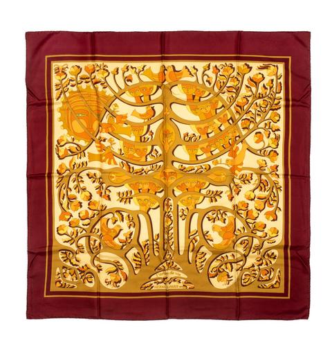 A variation of the Hermès scarf `L'arbre de vie` first edited in 1978 by `Karin Swildens`