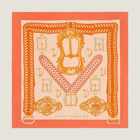 A variation of the Hermès scarf `Boucles et galons du star` first edited in 2019 by `Wlodek Kaminski`
