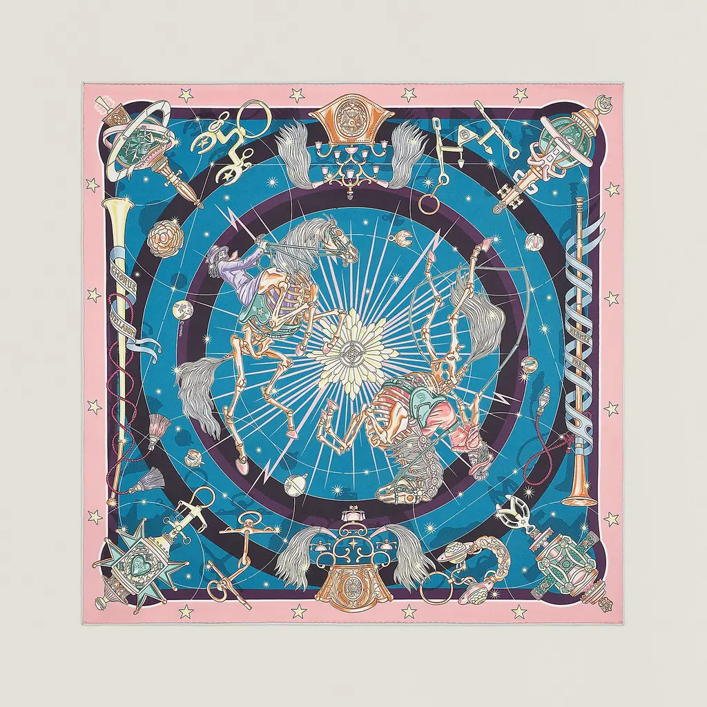 Chorus Stellarum blue, pink - Hermès Scarf Details | Scarf Sage