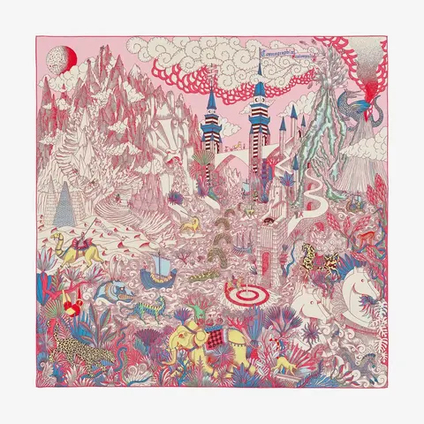 A variation of the Hermès scarf `Cosmographia universalis` first edited in 2020 by `Jan Bajtlik`