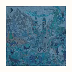 A variation of the Hermès scarf `Cosmographia universalis` first edited in 2020 by `Jan Bajtlik`