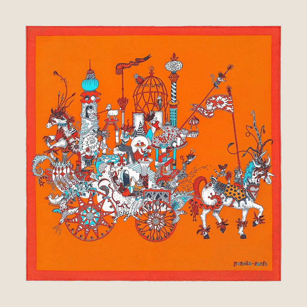 Hermès La Folle Parade Scarf – Fanjul Claire , 2021 | Scarf Sage